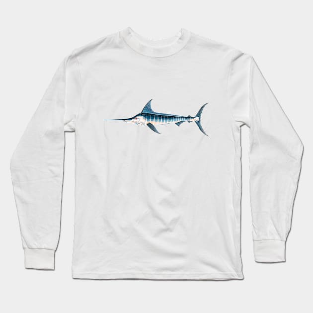 Stripped Marlin Long Sleeve T-Shirt by ArtDary